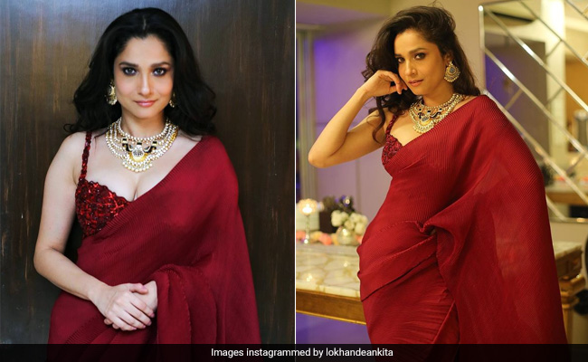 Ankita Lokhande Defines Ethnic Glam In This Gorgeous Red <i>Saree</i>