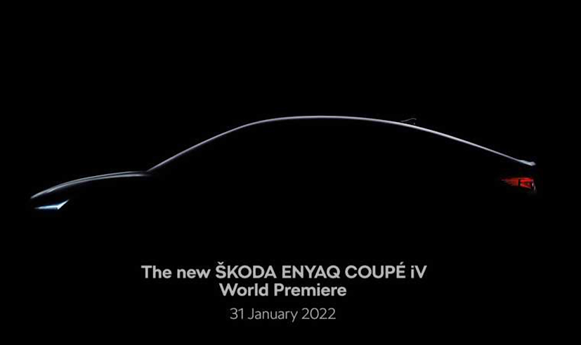 Skoda Enyaq Coupe IV Teased, Debut On Jan 31, 2022