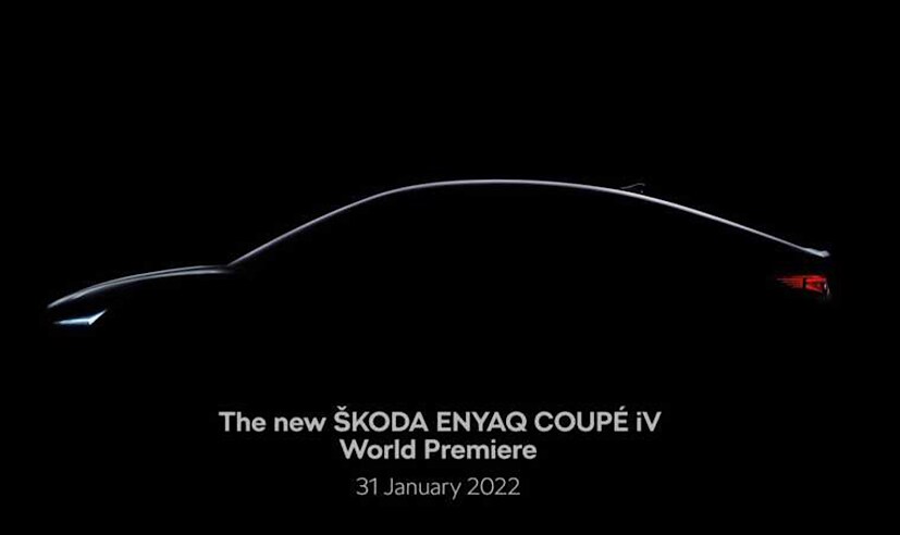 Skoda Enyaq Coupe IV Teased, Debut On Jan 31, 2022