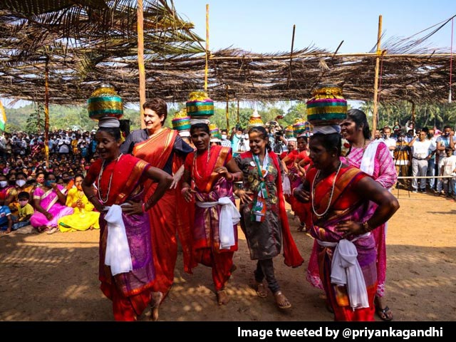 Watch: Priyanka Gandhi Vadra Dances With Tribal Women In Goa