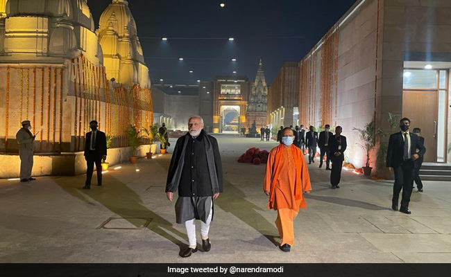PM's Varanasi Night Inspection Pics With Yogi Adityanath After Solo Show