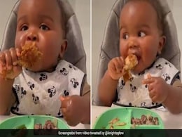 Viral Video: Adorable Baby Eats Full Chicken Wing On His Own; Wins Hearts Viral Video: Adorable Baby Eats Full Chicken Wing On His Own; Wins Hearts