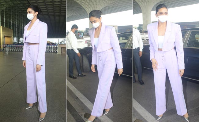 Deepika Padukone Takes Her Pastel Party To The Airport In Her Power Suit With A Sporty Twist