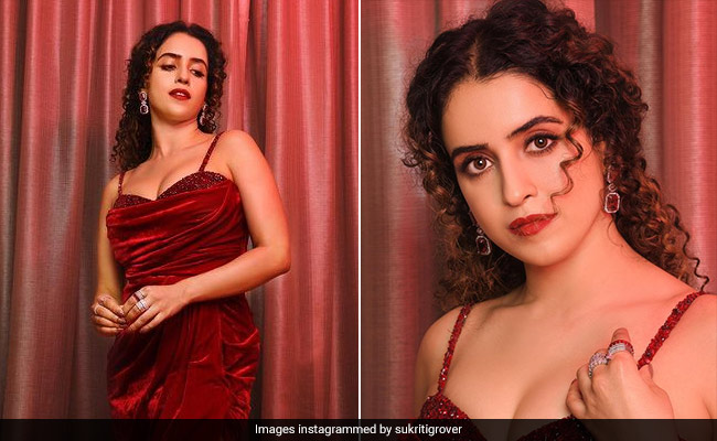 Nothing Screams Holiday Chic Like Sanya Malhotra In A Red Velvet Slit Gown