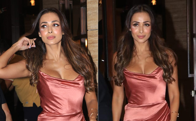 Malaika Arora's Candy Pink Satin Dress Is Indeed A Certified Date Night Look