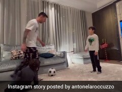 Watch: Lionel Messi Plays Football With His Kids In Living Room