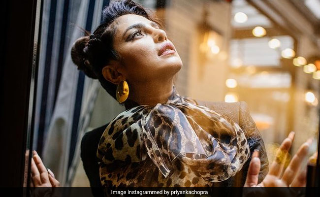 After Snake Skin Prints, Priyanka Chopra Picks A Leopard Scarf With Her Black Blazer Dress