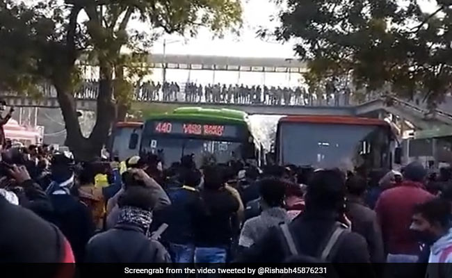 After Being Denied Entry, People Damage Buses, Block Road In Delhi