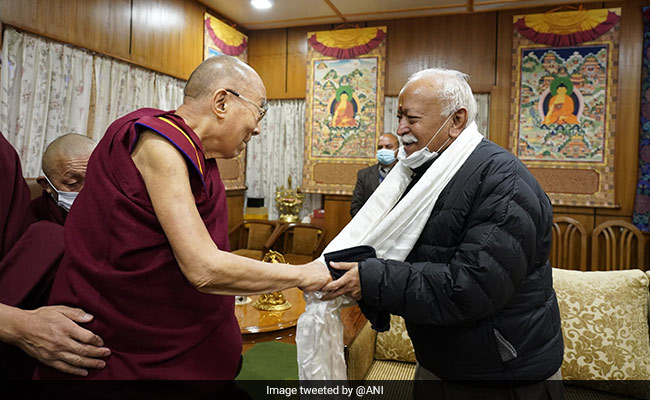 RSS Chief Mohan Bhagwat's "Courtesy Call" To Dalai Lama In Himachal