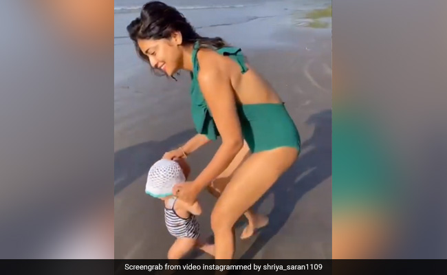 Shriya Saran Is Making Memories With Baby Daughter On The Beach