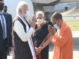 PM Arrives In Yogi Adityanath's Gorakhpur, To Inaugurate 3 Mega Projects PM Arrives In Yogi Adityanath's Gorakhpur, To Inaugurate 3 Mega Projects