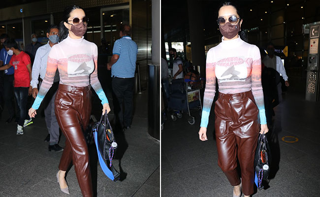 Shraddha Kapoor Embraces Leather Weather With Her Trousers For Her Chic Airport Look