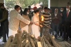 Gen Rawat Cremated With Military Honours, Daughters Perform Last Rites Gen Rawat Cremated With Military Honours, Daughters Perform Last Rites