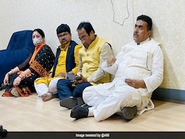 Suvendu Adhikari Leads BJP Protest On Alleged Rigging In Kolkata Polls Suvendu Adhikari Leads BJP Protest On Alleged Rigging In Kolkata Polls