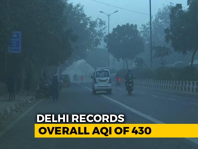 Delhi's Air Quality Slips To 'Severe' Category, AQI Stands At 430