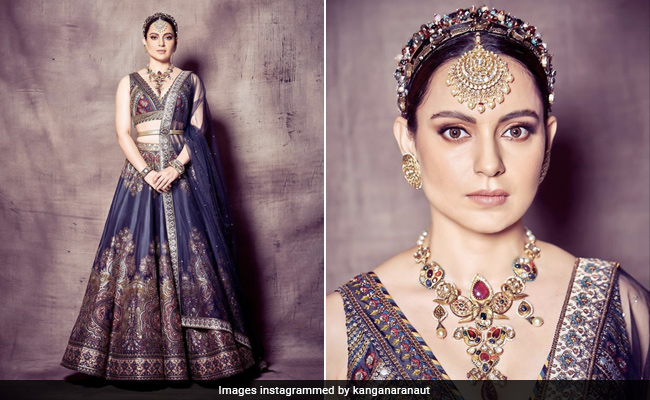 Kangana Ranaut In A Royal Blue <i>Lehenga</i> Was The Chicest Wedding Attendee For Ankita Lokhande's Starry <i>Sangeet</i>