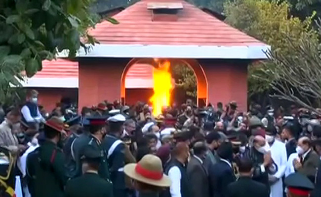 General Bipin Rawat Cremated With Full Military Honours, Daughters Perform Last Rites