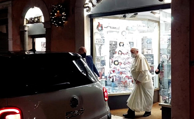 Ah! Bad Luck: Pope Laments As "Secret" Record Shop Visit Gets Filmed