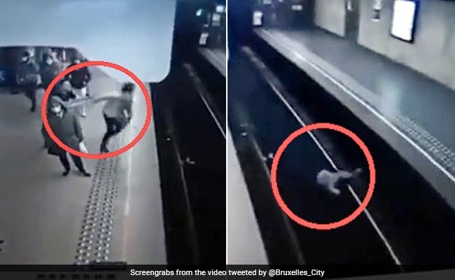 Caught On Camera: Woman Pushed In Front Of Train In Hair-Raising Video