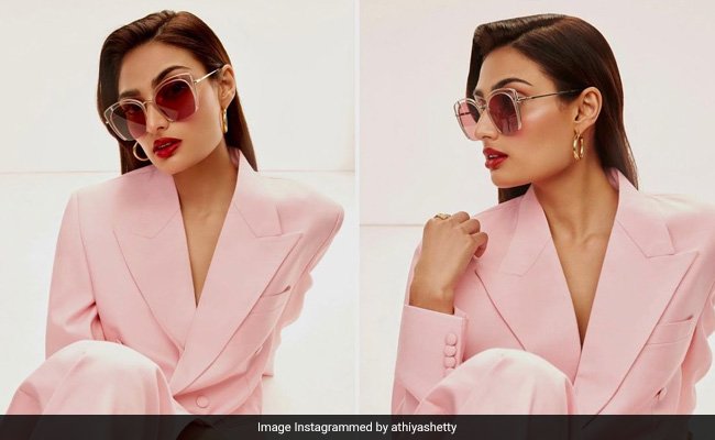 Pink Is Truly Athiya Shetty's Colour, As Proved In A Chic Pantsuit