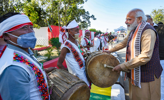 Watch: PM Modi Tries His Hand At Playing Traditional Instruments In Manipur