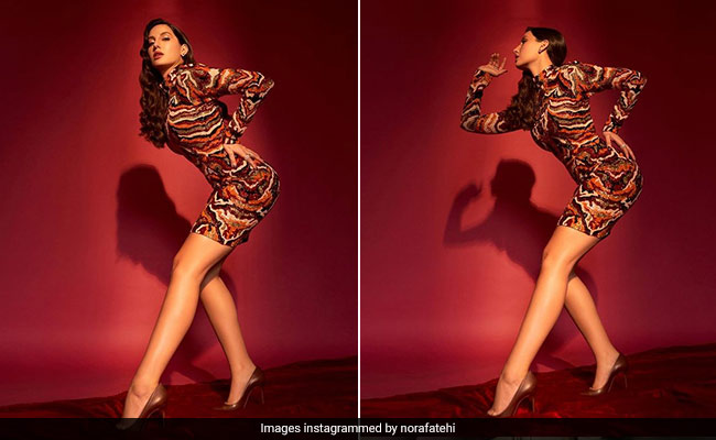 Nora Fatehi In A Multicoloured Embellished Mini Dress Is All The Cheer Our Day Needs