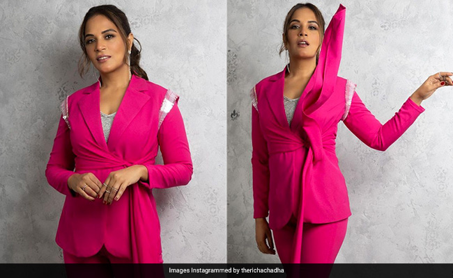 Make Way For Richa Chadha In A Pink Boss Pantsuit Look