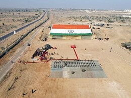 Massive 225x150 Feet Indian Flag Displayed At Jaisalmer Military Station Massive 225x150 Feet Indian Flag Displayed At Jaisalmer Military Station