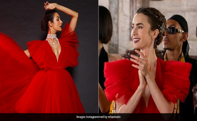 Emily In Paris Star Lily Collins Or Malaika Arora, Who Wore The Dramatic Red Dress Better?