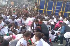 Watch: Stampede-Like Scene At A Congress Marathon In UP, Masks Missing Watch: Stampede-Like Scene At A Congress Marathon In UP, Masks Missing