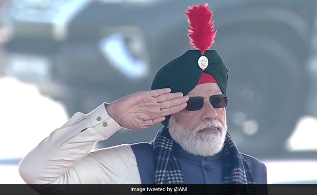 PM Narendra Modi Wears Sikh Cadet Turban At National Cadet Corps Rally