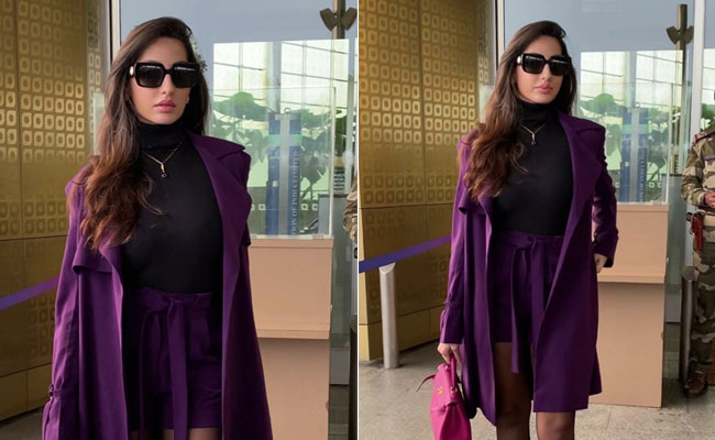 Nora Fatehi Leaves Us Swooning In Her Purple Co-Ord Set And Hermes Kelly Handbag