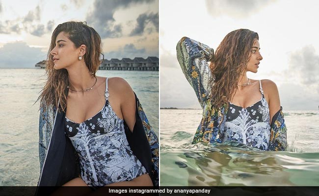 Ananya Panday's Printed Swimsuit And Sequin Jacket Is A Fabulous Beach Look Like No Other