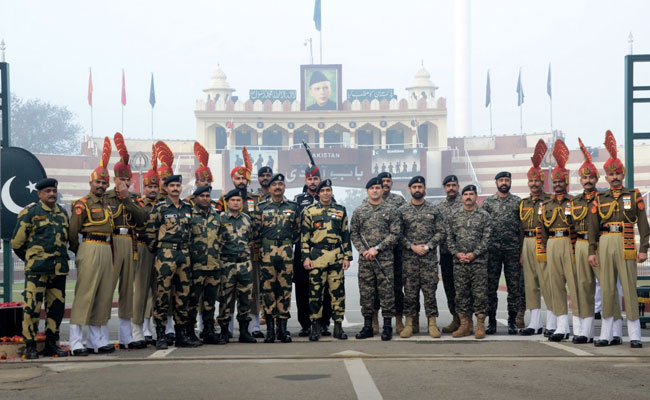 BSF, Pakistan Army Exchange Sweets At Attari-Wagah Border On 73rd Republic Day