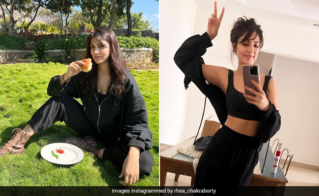 Rhea Chakraborty's Weekend With The Girl Gang Saw Her In A Spunky Black Athleisure Look