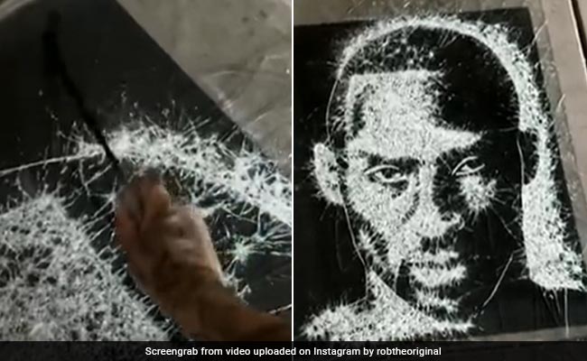 कांच पर हथौड़ी से उकेर दी खूबसूरत तस्वीर, कलाकार के हुनर के मुरीद हुए लोग...देखें वीडियो