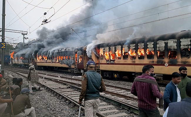 Huge Protests, Train Set On Fire In Bihar Over Railways Exam: 10 Points