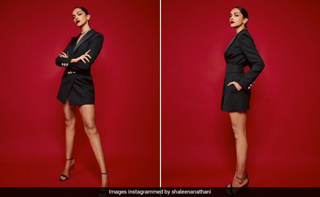 Deepika Padukone Looks Every Bit The Boss In A Chic Black Blazer Dress