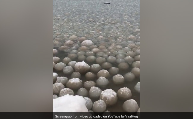 Watch: Ice Spheres Floating In Water Baffle Hikers