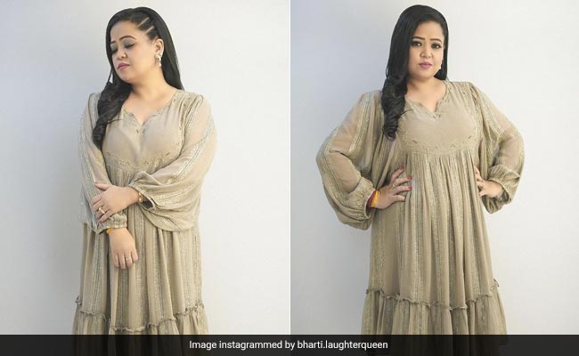 Bharti Singh's Maternity Style Is Easy Chic In A Pleated Beige Dress