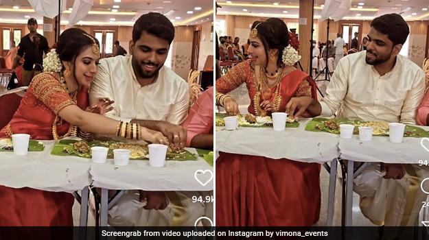 Viral Video: Groom Steals Food From Bride's Plate; Internet Is Amused With Their Adorable Banter