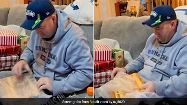 Wholesome! Dad Receives Special Engraved Chopping Board As Gift, Gets Emotional