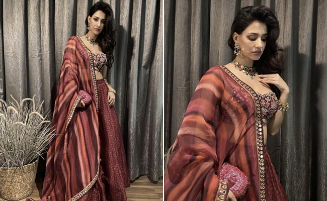 Disha Patani Gives Swimwear A Break And Opts For A Stylish Patterned <i>Lehenga</i> Instead