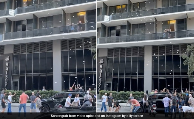 अचानक आसमान से होने लगी नोटों की बारिश, लूटने के लिए लोगों में लगी होड़...देखें वीडियो