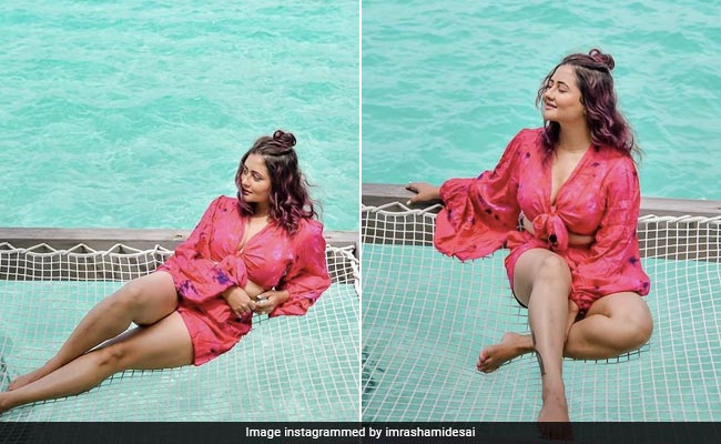 Rashami Desai's Maldives Throwback Includes A Pretty Pink Printed Co-Ord Set And Half Ponytail