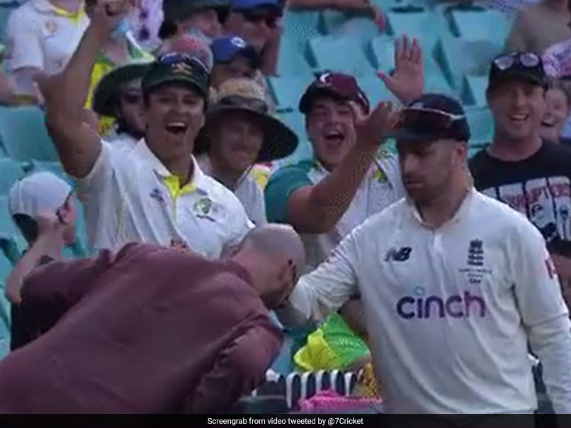 Watch: England Spinner Jack Leach Signs Autograph On Fan's Bald Head