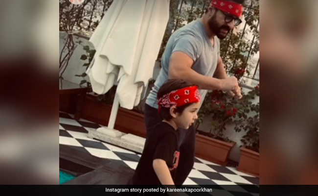 Just Saif Ali Khan And Taimur Chilling At Kareena Kapoor's "Favourite Spot"