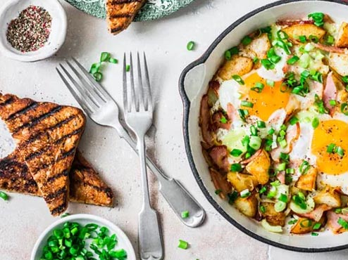 Green Onion and Mushroom Omelette