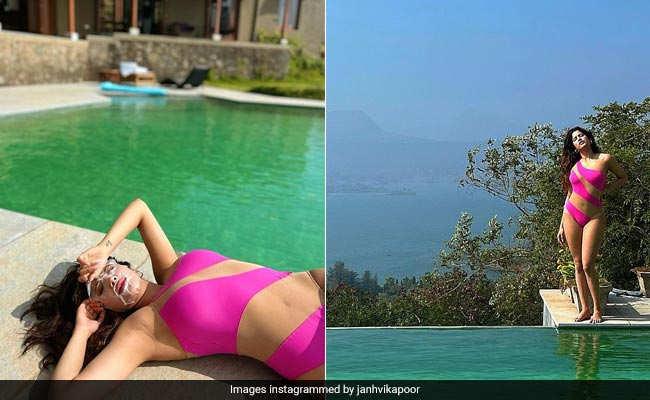 Janhvi Kapoor Dives Right Into Her "Self Care Weekend" In A Fuchsia Swimsuit