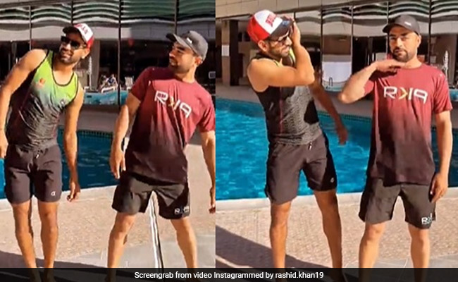 राशिद खान ने PAK खिलाड़ी के साथ किया श्रीवल्ली गाने का हुक स्टेप, बेन कटिंग की Wife ने किया रिएक्ट- Video